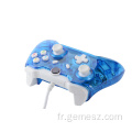 Joystick filaire bleu transparent pour manette pour Xbox One